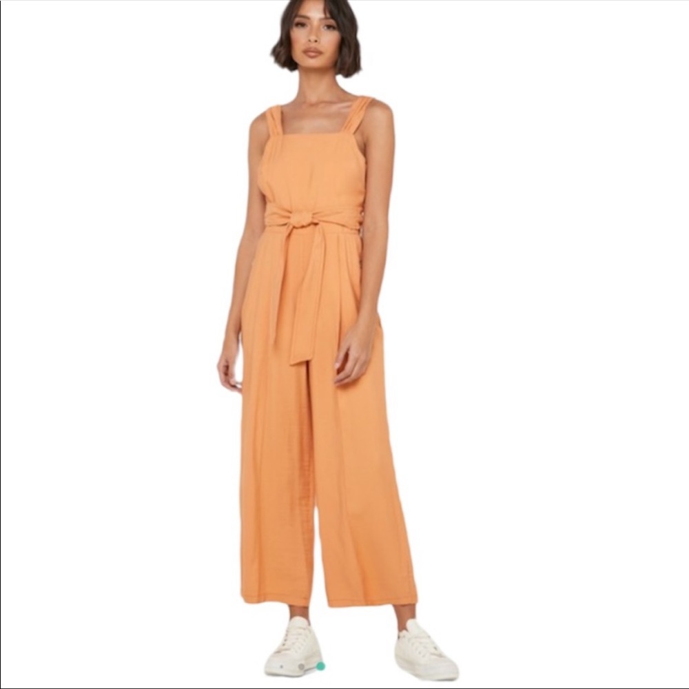 NWT topshop sleeveless tie waist wide leg jumpsuit